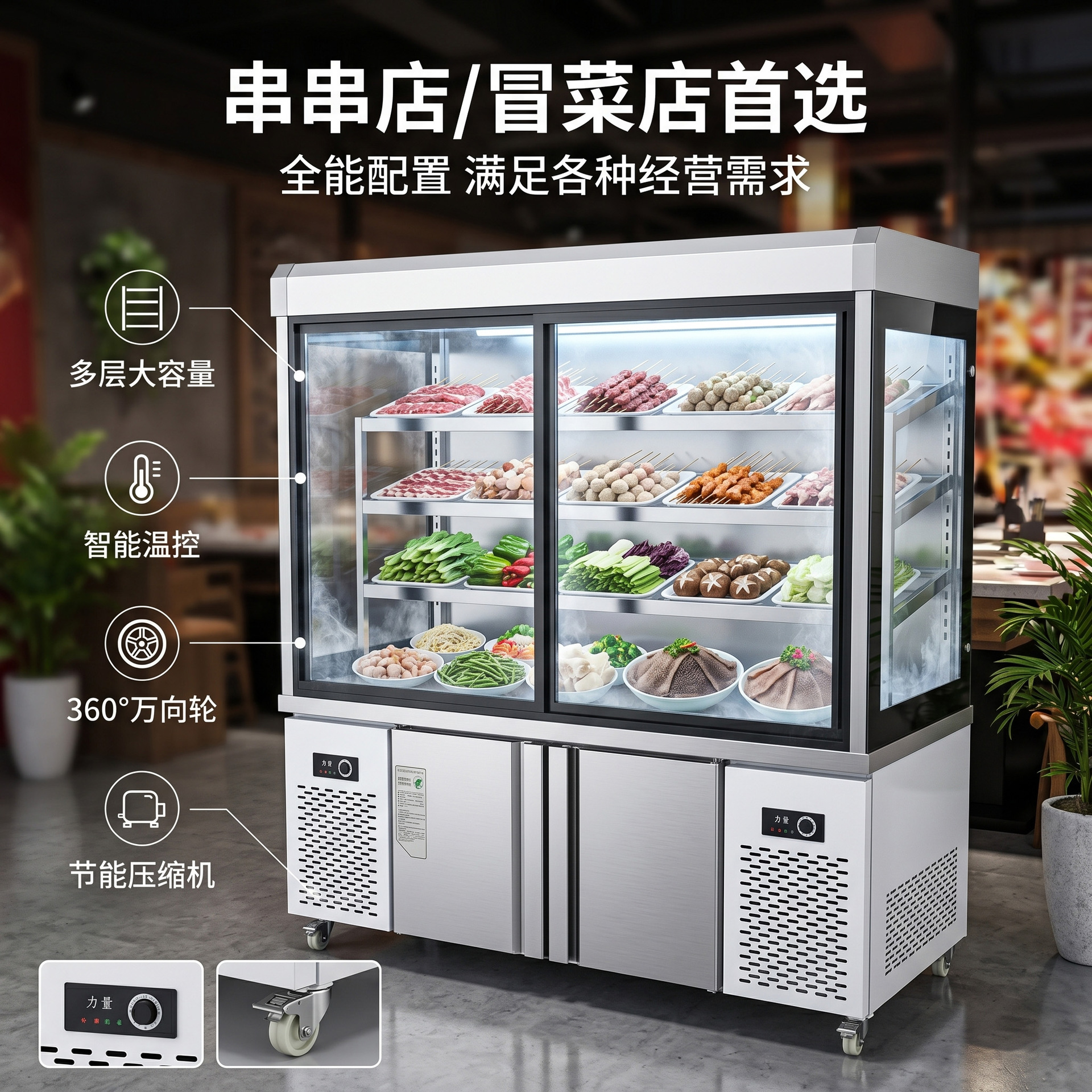 商用串串柜麻辣烫点菜柜餐饮用冷藏展示柜保鲜柜立式冷柜厂家直销 Specification image