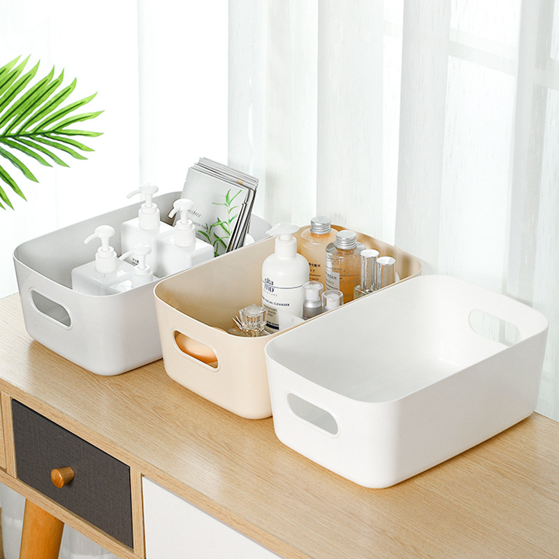 D定制桌面收纳盒化妆品零食杂物整理盒客厅塑料玩具收纳盒储物盒
