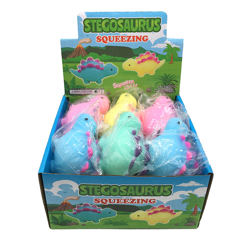 Cross-border best-selling dinosaur stress-relieving pinching fun Stegosaurus release toy Creative Cartoon TPR stress-relieving soft rubber ball Item Picture