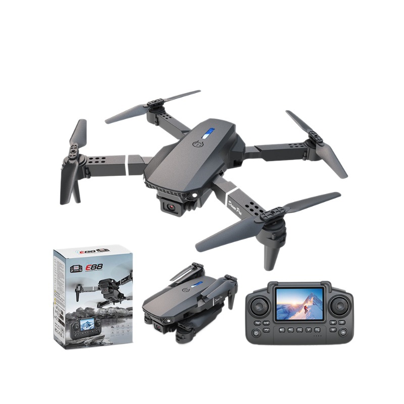 E88PRO with screen control drone aerial photography optical flow quadcopter folding remote control aircraft toy for export Item Picture