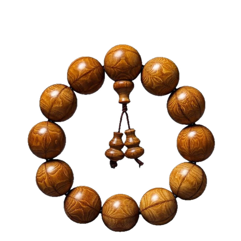 108 pieces of high-quality six-ply wood old material bracelet, 20 six-striped Buddhist prayer beads made of dragon beard vine and subduing dragon wood. Gift and playable Item Picture