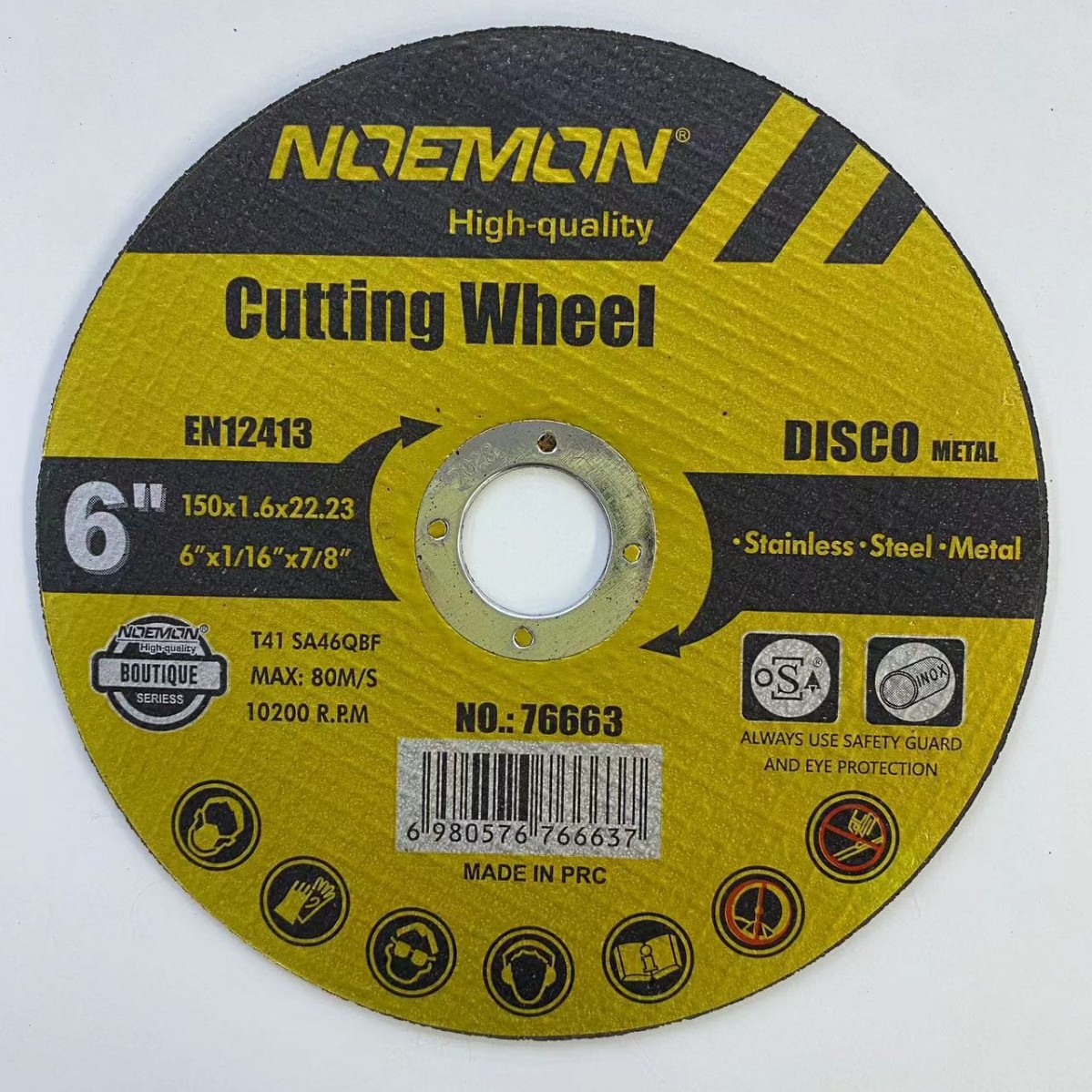 Nomon 6-inch 150mm Nomon yellow cutting disc 1.2*22.2 high-efficiency cutting cross-border wholesale grinding wheel polishing disc