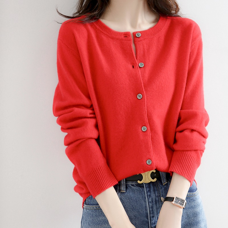 Women's spring and autumn round-neck knitted cardigan jacket, women's high-end cross-border cardigan knitted sweater for women Application Scenario