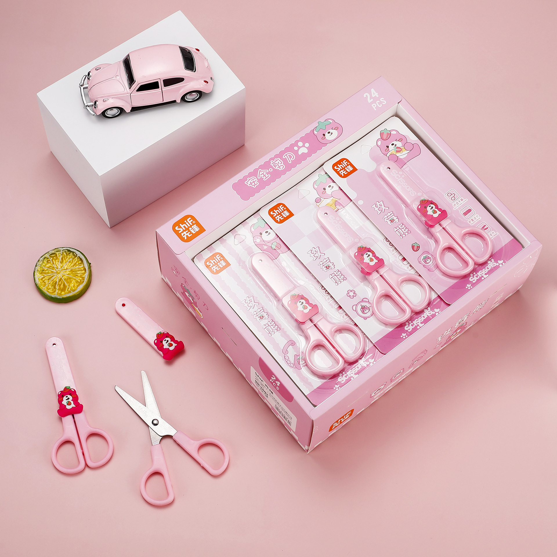 Pioneer 1257 Cartoon Student Scissors, Art and Handicraft Homework, Office Culture, Stainless Steel Scissors, Children's student Scissors details Picture