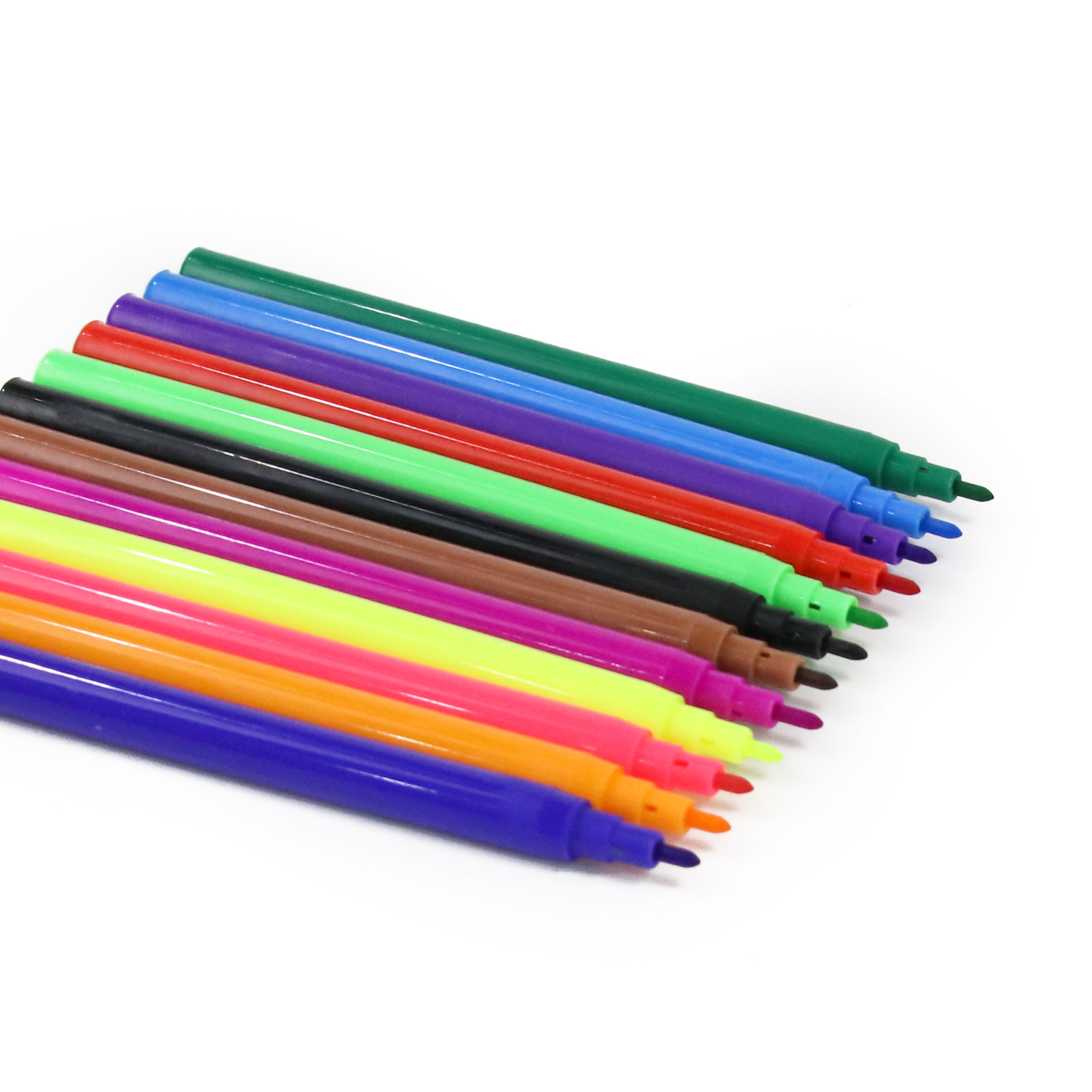 雅隆跨境学生批发Logo学生用品6/12/18彩色卡通防水记号笔套装水产品图