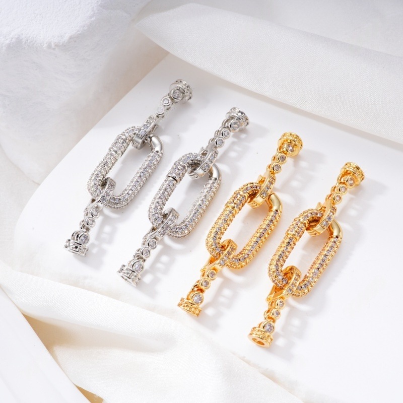 Pearl necklace buckle chain, full zirconium heavy industry handcrafted end buckle, connecting buckle, mother-and-child buckle, sweater chain diy accessories Specification image