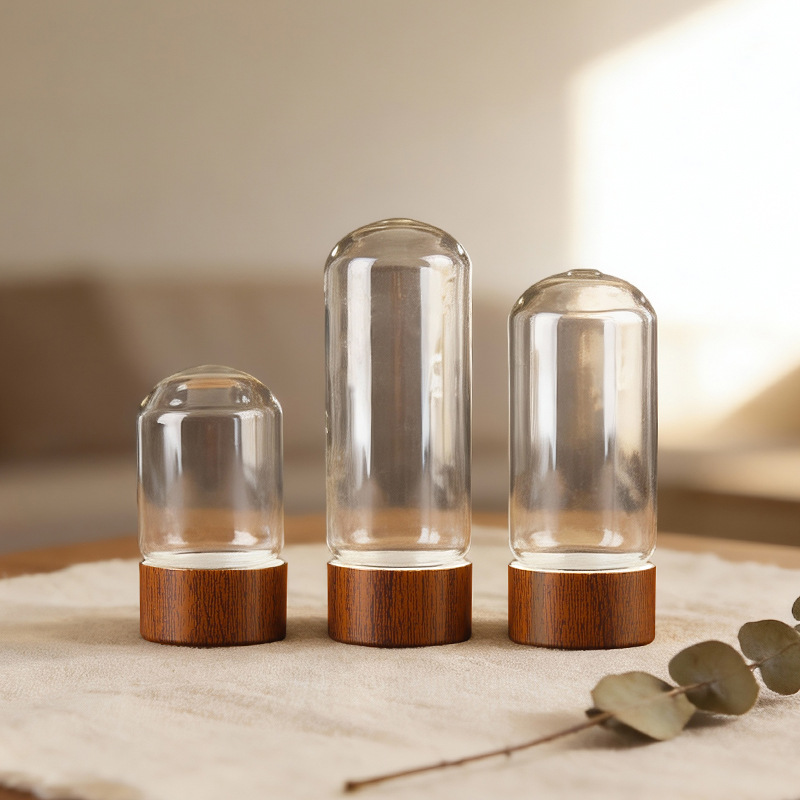Tuobang 3CM diameter glass bottle round bottom threaded sealed small bottle flower tea packaging container display bottle is in stock and can be made with LOGO Specification image