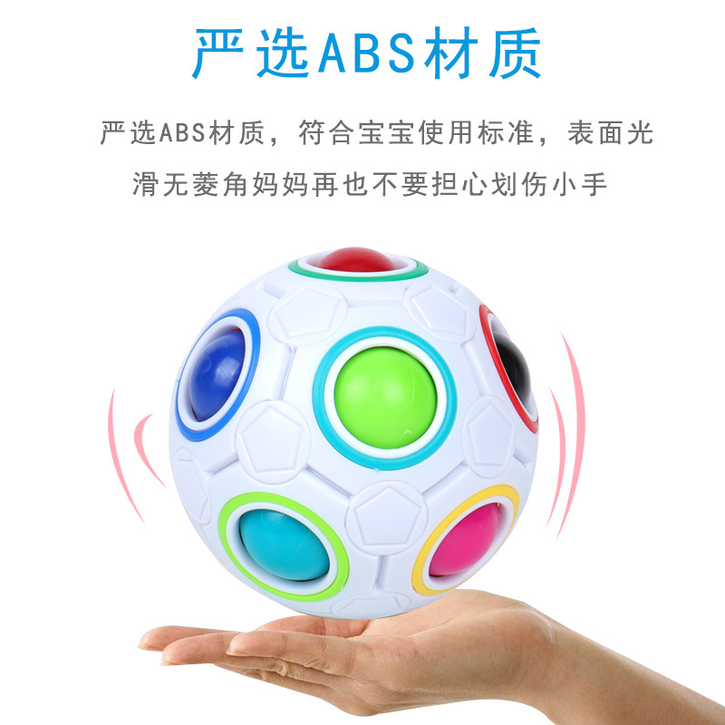 Magic Rainbow Ball Rubik's Cube 12-hole Stress-relieving Intelligence Toy Press Fun Magic Ball Children's Activity gift wholesale details Picture