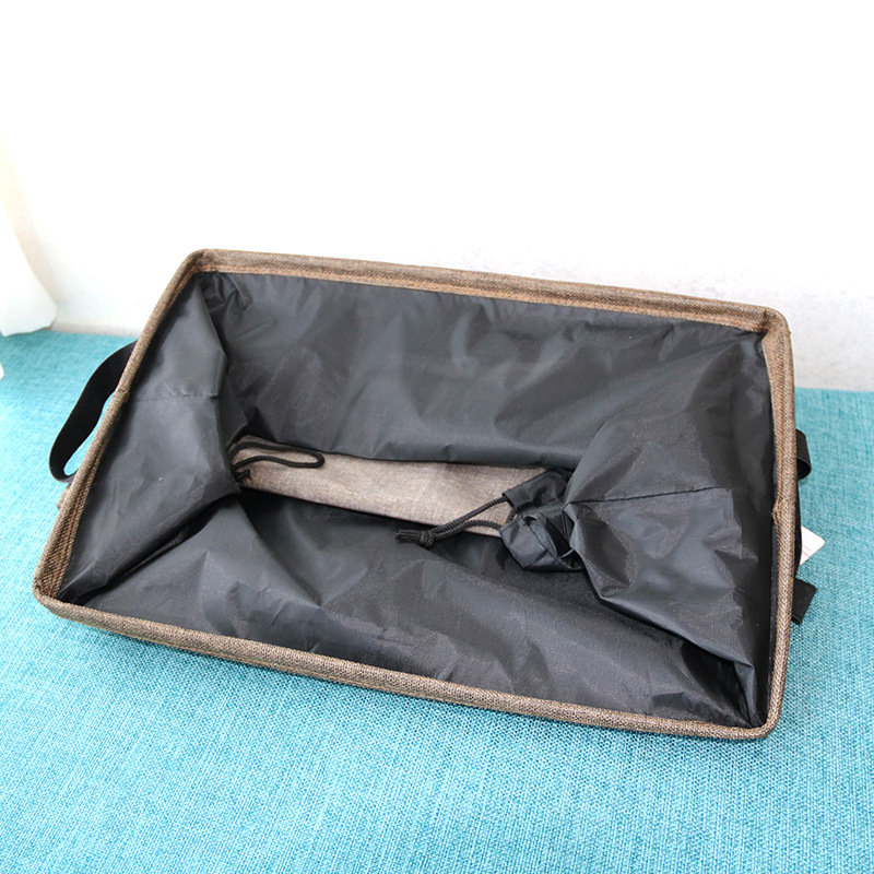 可束口防尘方框收纳筐仿麻时尚现代简约可折叠家居收纳篮批发详情图4