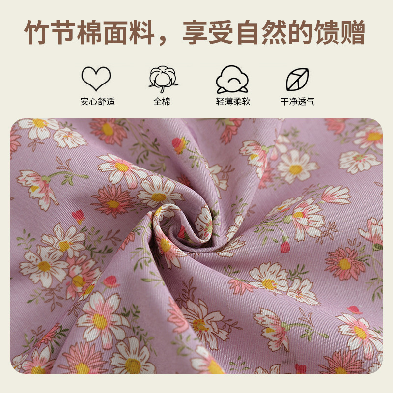 Waterproof long-sleeved bambus-joint cotton apron, fashionable and breathable for cooking, wear-resistant and stain-resistant, all-cotton household apron, wholesale from the manufacturer details Picture
