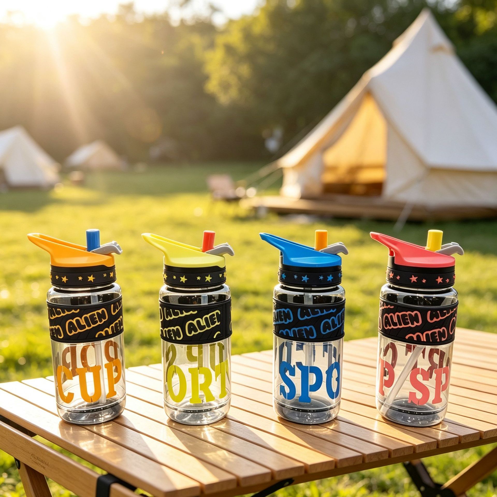 Trendy letter sports bottle Portable straw cup Outdoor large-capacity leak-proof water bottle Specification image