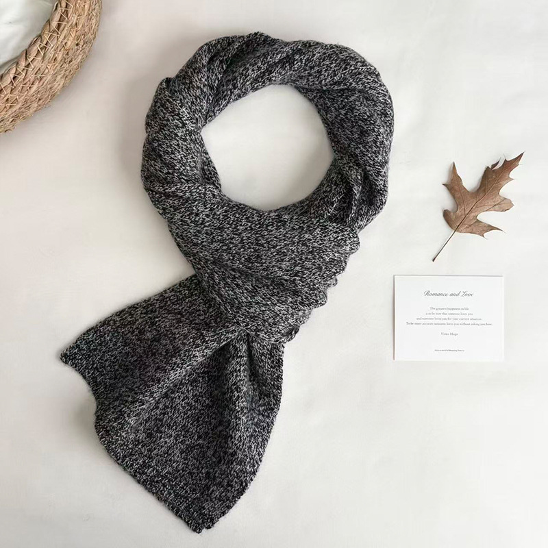 100% pure wool scarf for women, Korean style, versatile, men's short neck protection, warm, parent-child, couple skin-friendly Specification image