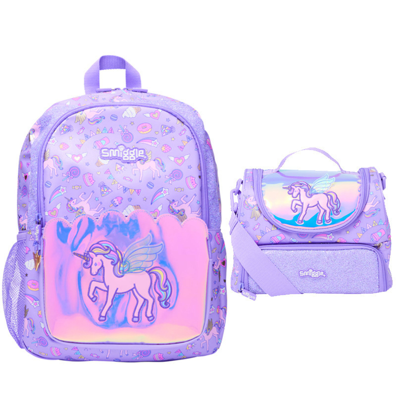 Australian smiggle schoolbag for primary school students, sequin unicorn backpack, cute cartoon backpack, New Year gift