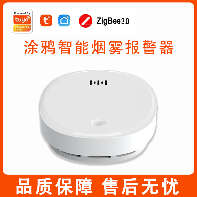 Tuya Smart smoke alarm, fire warning, residential safety monitoring, 24-hour standby