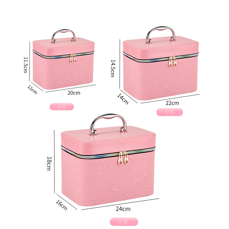 Colorful makeup storage box, multi-layer separated portable makeup bag organization box, beauty storage box Application Scenario