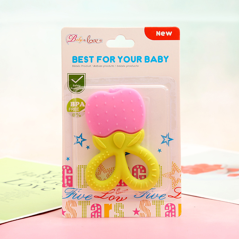 Silicone baby teething rings, fruit-shaped teething rings, three-dimensional teething rings for newborns, teething sticks, baby training bite fun Specification image