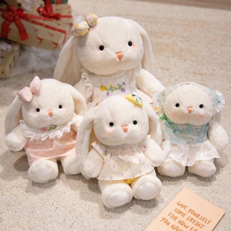 Sweet Sen's cute Mantua little rabbit plush toy, wearing a skirt, long-eared rabbit doll, a gift for girls details Picture