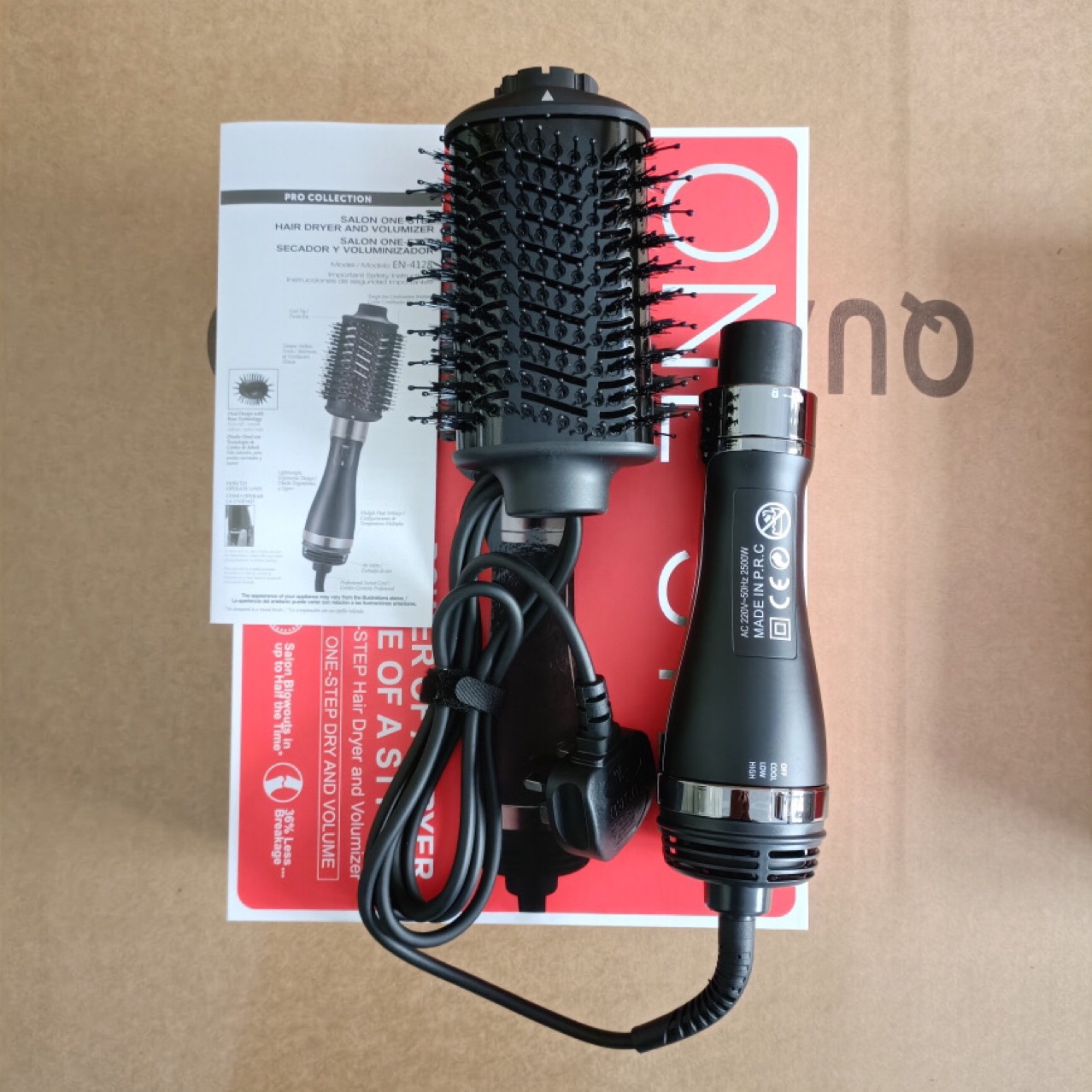 Cross-border multi-functional hot air comb, high-power straightening comb, dry and wet dual-purpose blower comb, factory direct sales, Peng Song styling comb