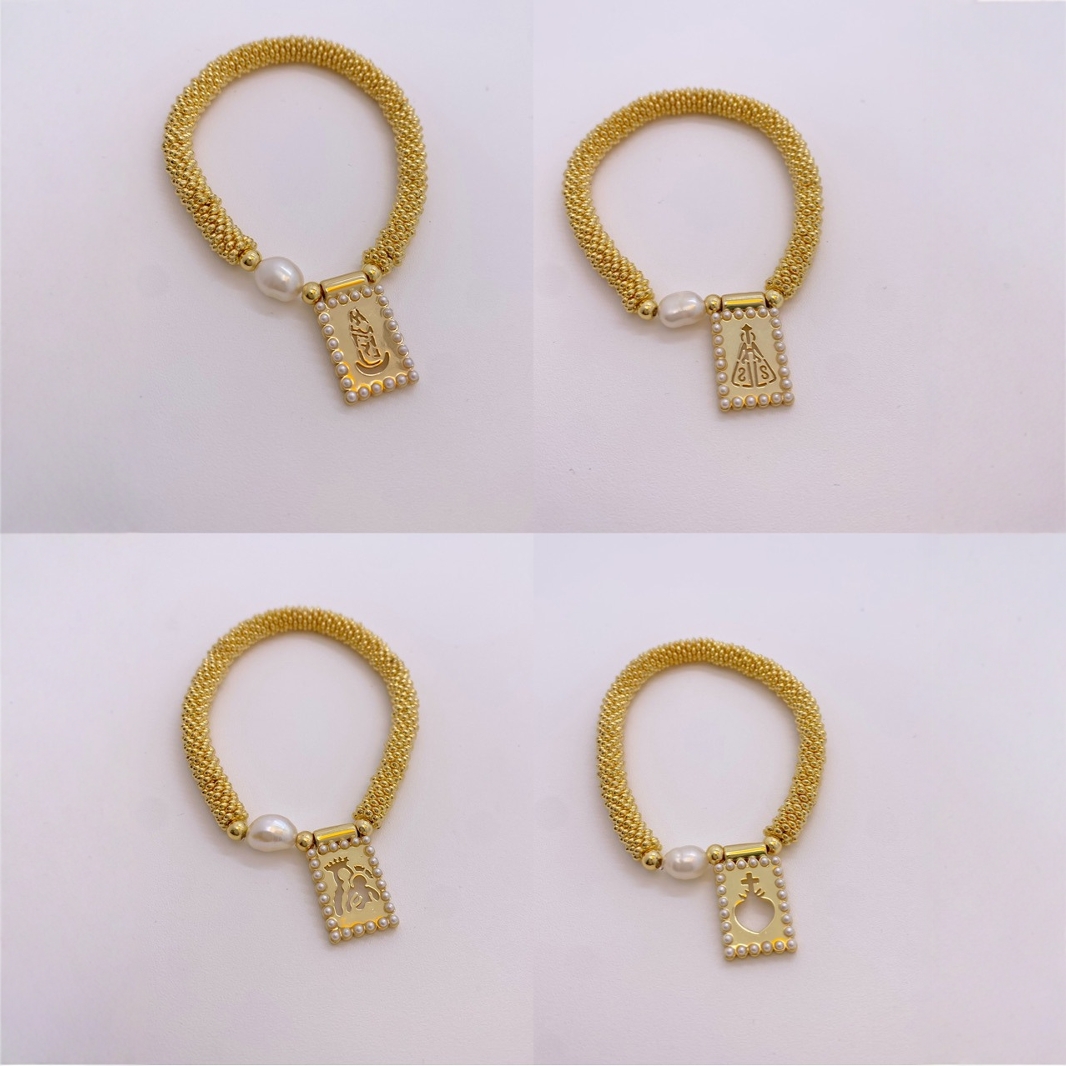 A Bohemian-style Virgin Mary bracelet that is selling well across borders in Europe and America. It's a simple and versatile copper bead bracelet for women on Instagram Specification image