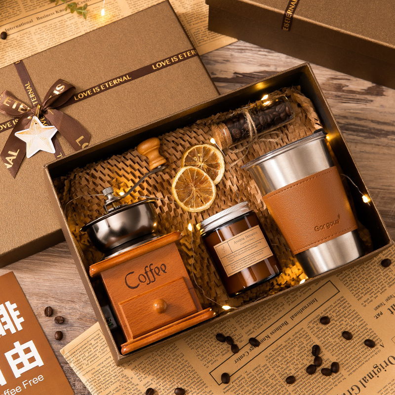 Year-end party gift, coffee machine gift box, high-end business souvenir, creative birthday gift for girlfriend and best friend, practical and ins style