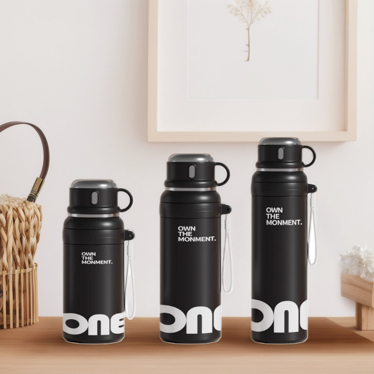 新款大容量保温杯316不锈钢高颜值吸管保温杯女学生水杯一杯三饮