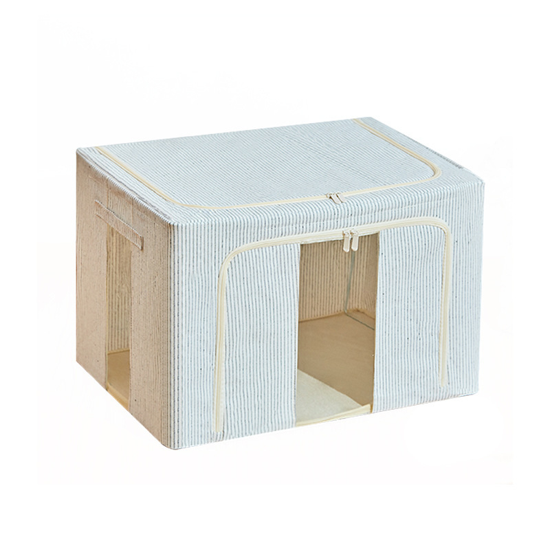 Tianshan caja de almacenamiento de lino de algodón caja de almacenamiento de tela grande plegable sin olor caja de almacenamiento para el hogar armario organizador almacenamiento Item Picture