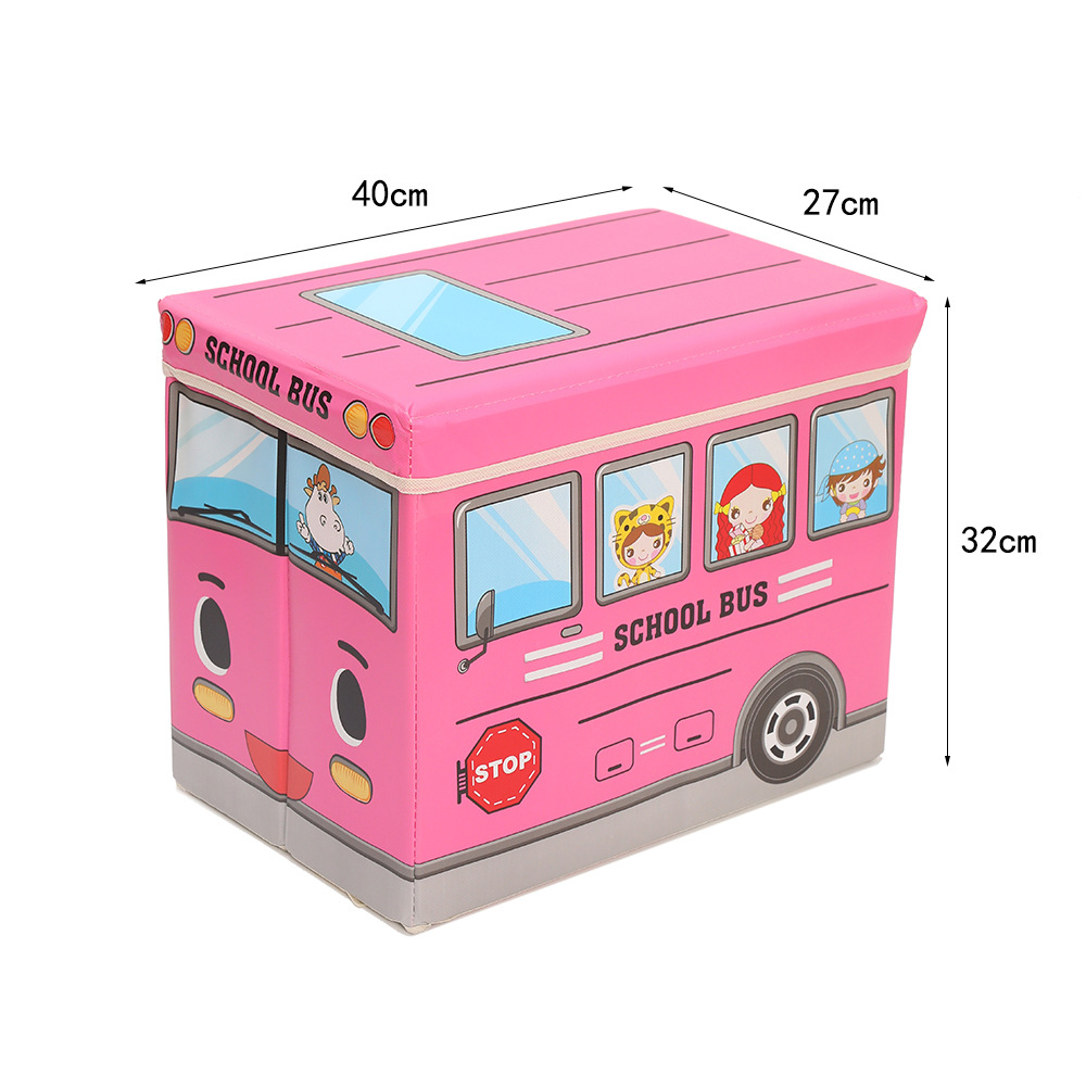 Wholesale of seated cartoon car storage boxes, multi-functional large-capacity storage boxes, folding storage stools Item Picture