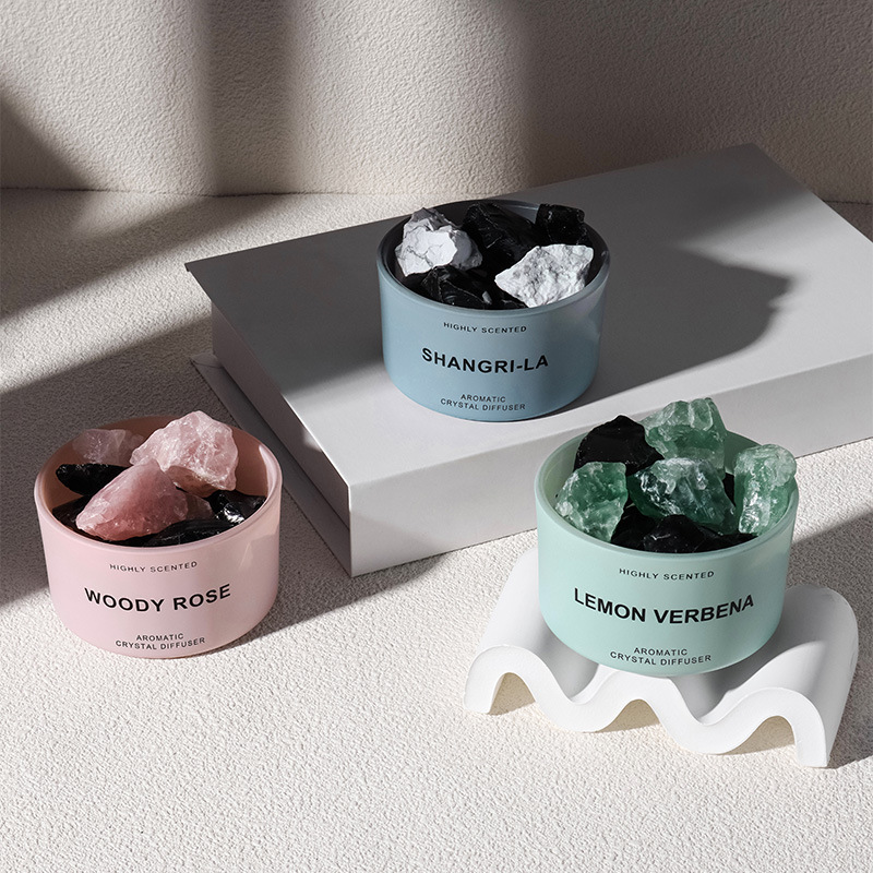 Fireless aromatherapy essential oil diffuser, indoor fragrance, rattan crystal stone diffuser, aromatherapy candle, sachet processing and customization details Picture