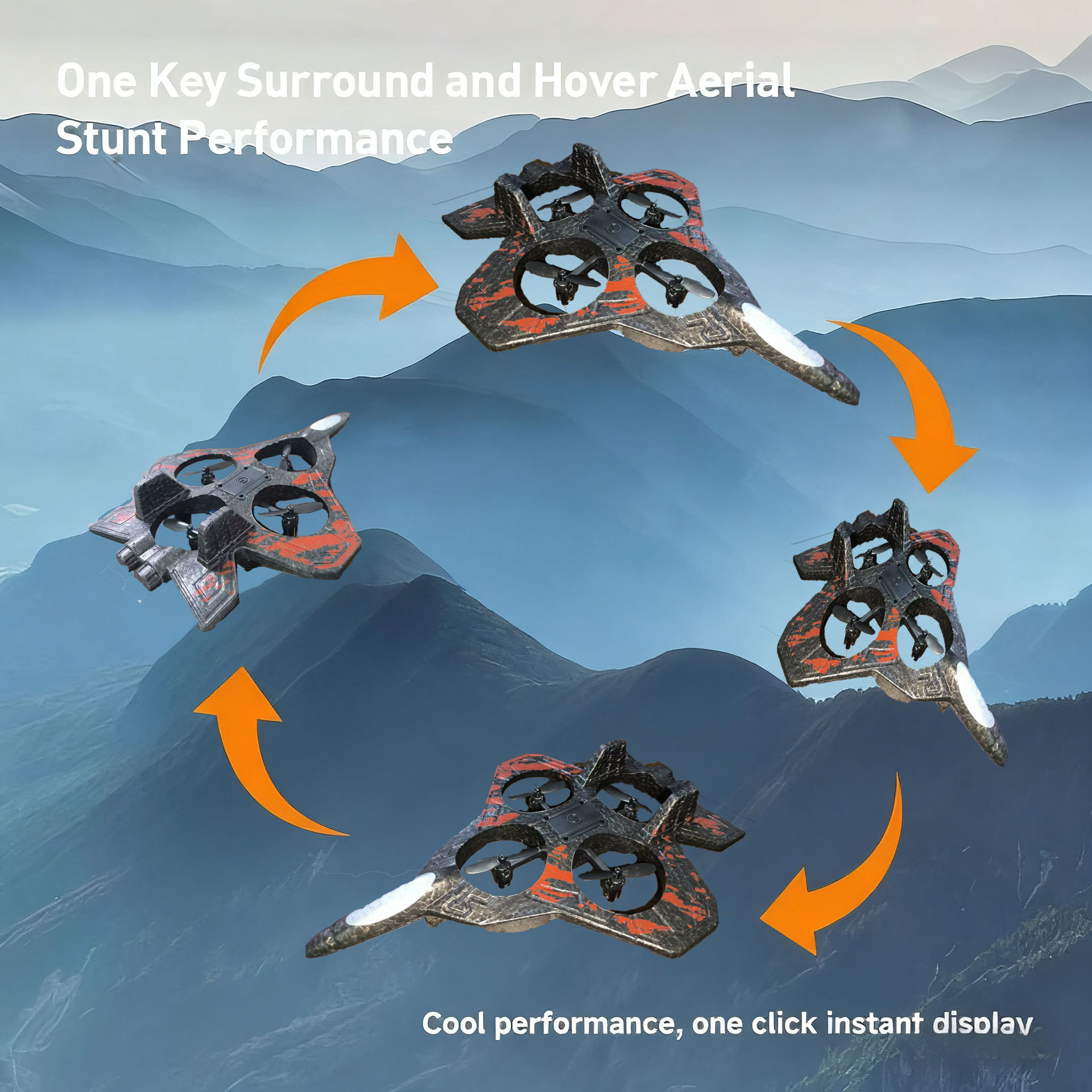 Cross-border new remote-controlled aircraft, stunt aircraft, foam aircraft, light charging, shock-resistant four-axis drone toy Specification image