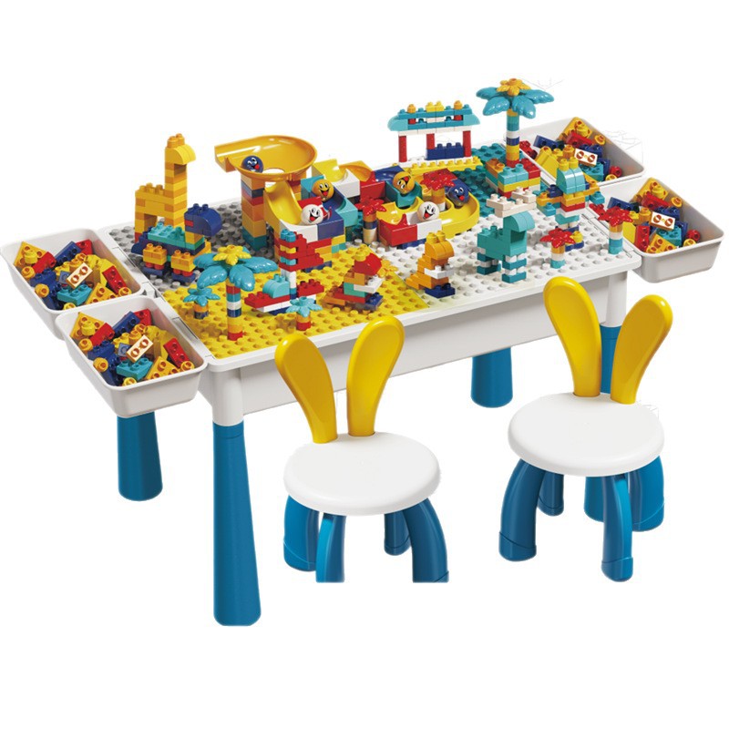 The new multi-functional building block table with large particles is compatible with Lego kindergarten assembly children's early education and intelligence activity gifts Item Picture