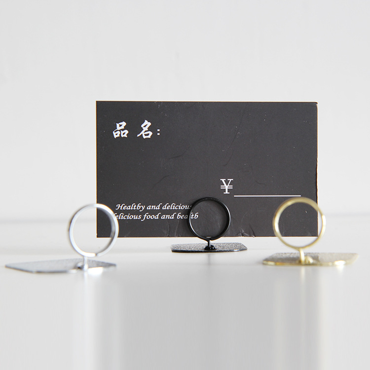 Manufacturer's in-stock mini metal label advertising sandwich bread bakery price tag holder, non-rusting O-shaped price tag manufacturer's in-stock mini metal label advertising sandwich bread bakery price tag holder, non-rusting O-shaped price tag