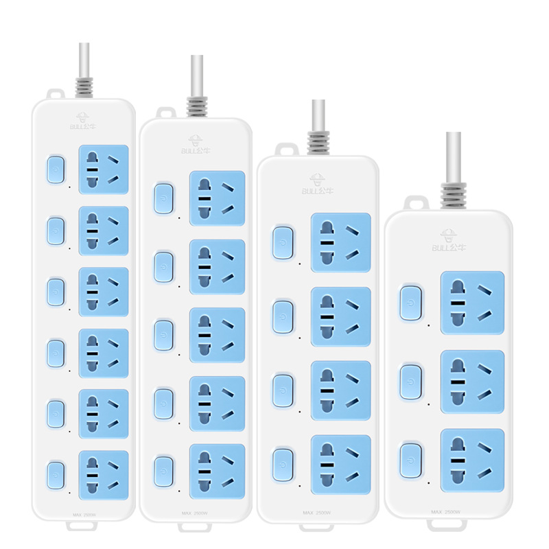 Bull socket, household independent sub-control switch, multi-functional wired power strip, power strip board, genuine power drag and power strip board Item Picture