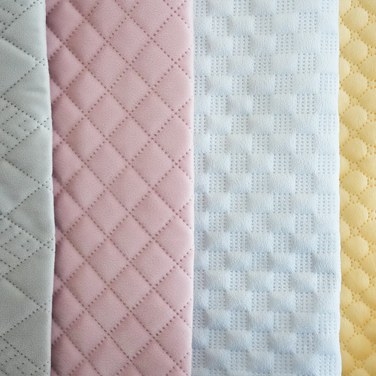 Lishi velvet ultrasonic embossed cotton-padded fabric with various embossed patterns, Dutch velvet clothing sofa fabric in stock Specification image