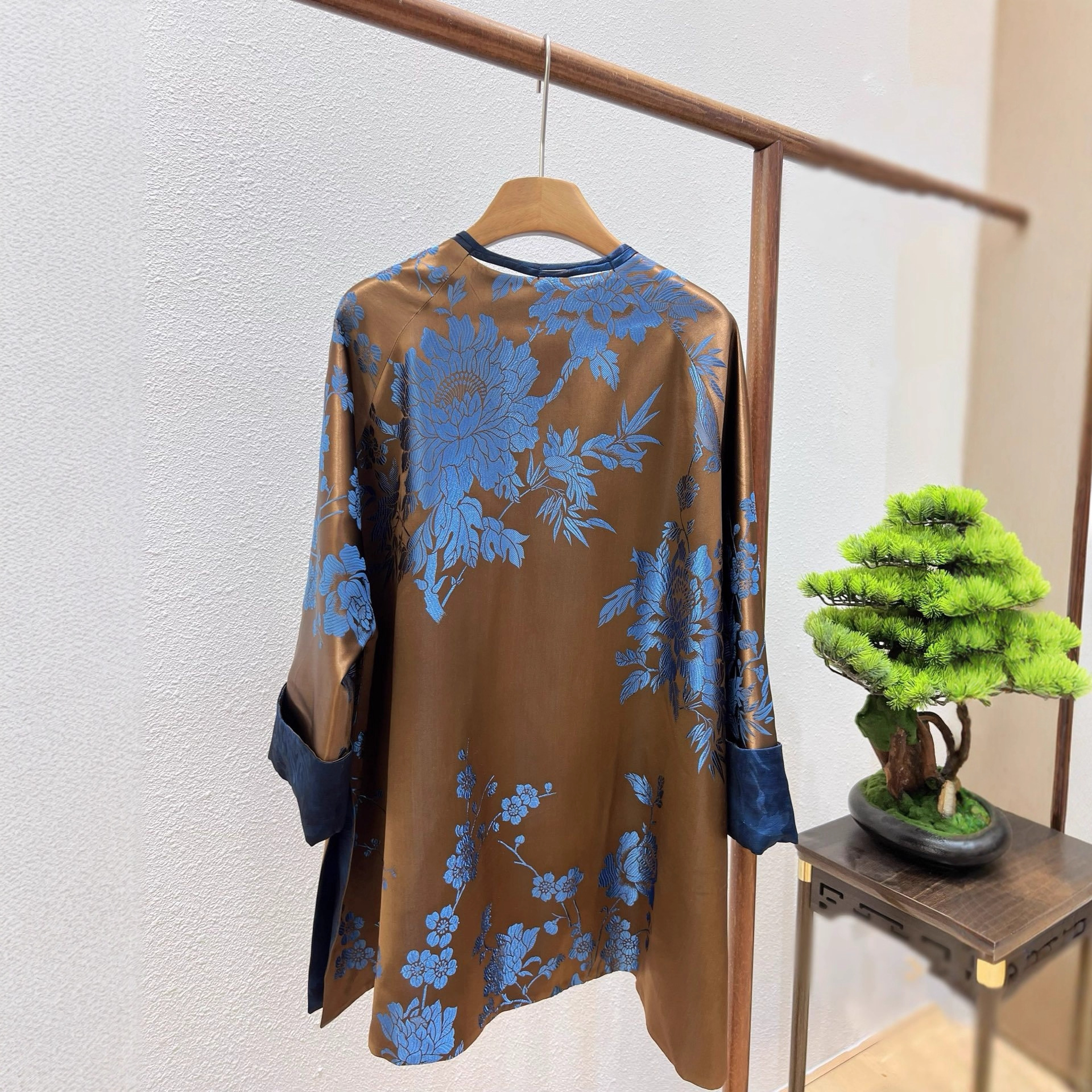 复古非遗真丝香云纱两面穿阔版外套南油秋季款新中式国风工厂批发细节图