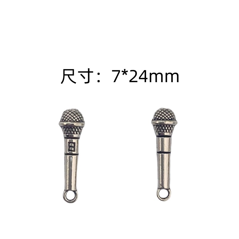 DIY zinc alloy jewelry accessories, retro microphones, microphone accessories, necklaces, keychains, pendants, handcrafted pendants Item Picture