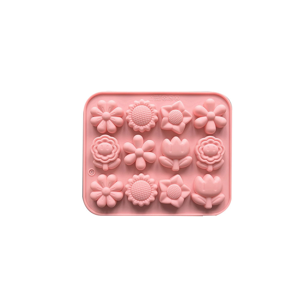 9-piece food-grade silicone molds in different flower and grass shapes for chocolate, candy, jelly, cold jelly, DIY handmade soap molds Item Picture