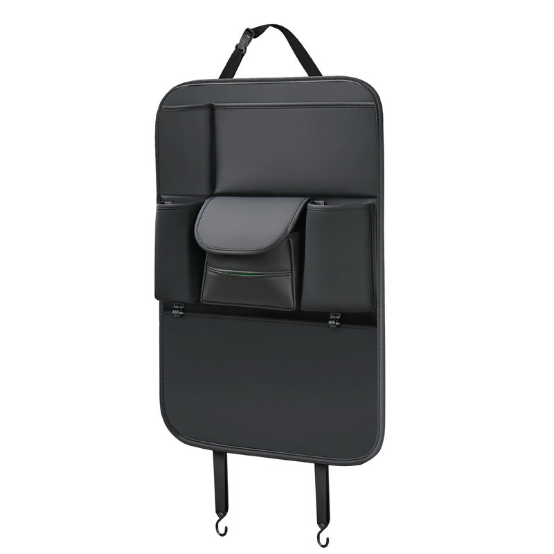 Car seat back storage bag, leather seat storage bag, multi-functional car tissue box, suspended car storage bag Item Picture
