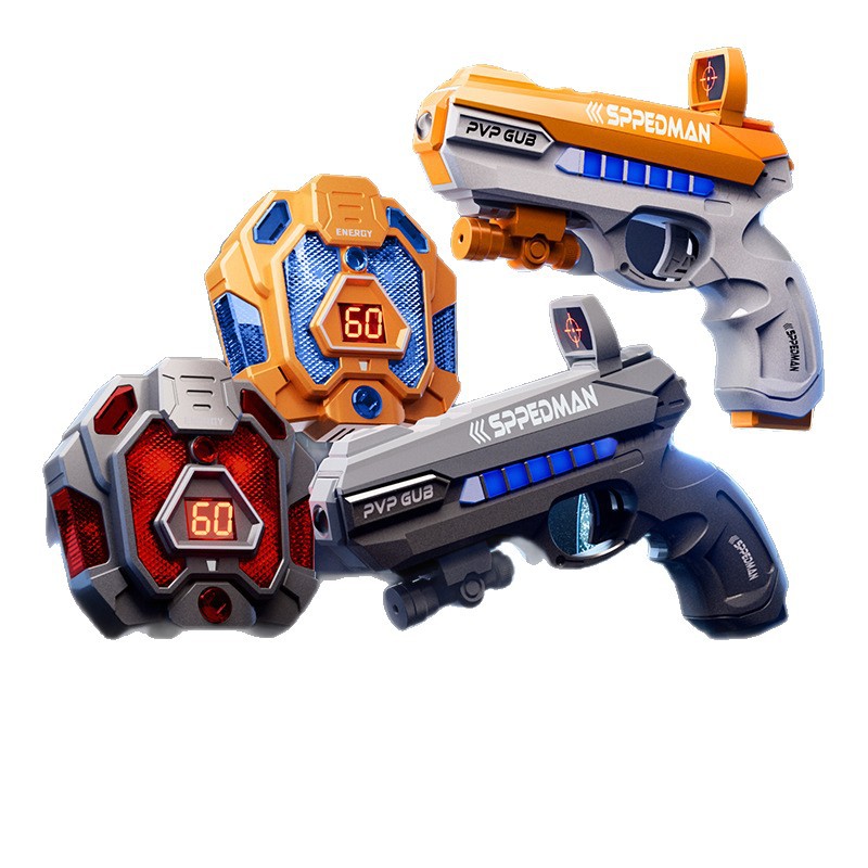 跨境红外线感应对战枪亲子互动镭射真人cs激光玩具枪黑科技玩具白底实物图