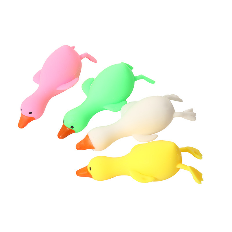 Big white goose flour duck stress-relieving toy, cute rubber slow-rebound duck, popular cartoon stress-relieving toy wholesale details Picture