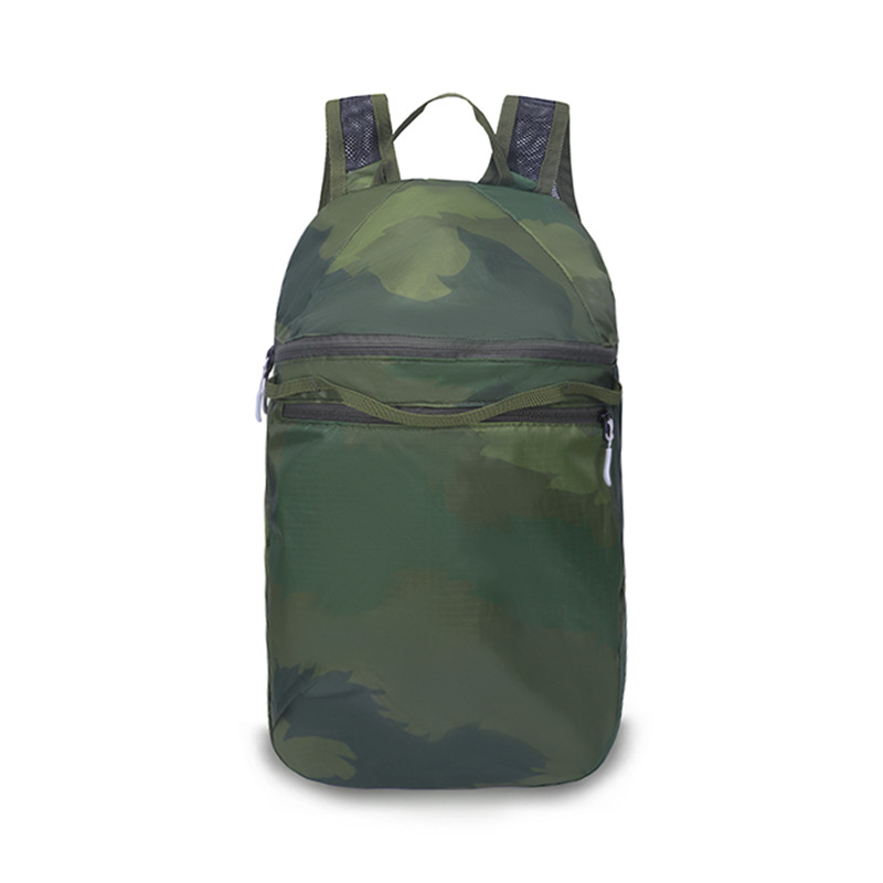 Folding travel backpack with logo printing, simple and ultra-light skin bag for outdoor travel, training backpack for male and female students Item Picture