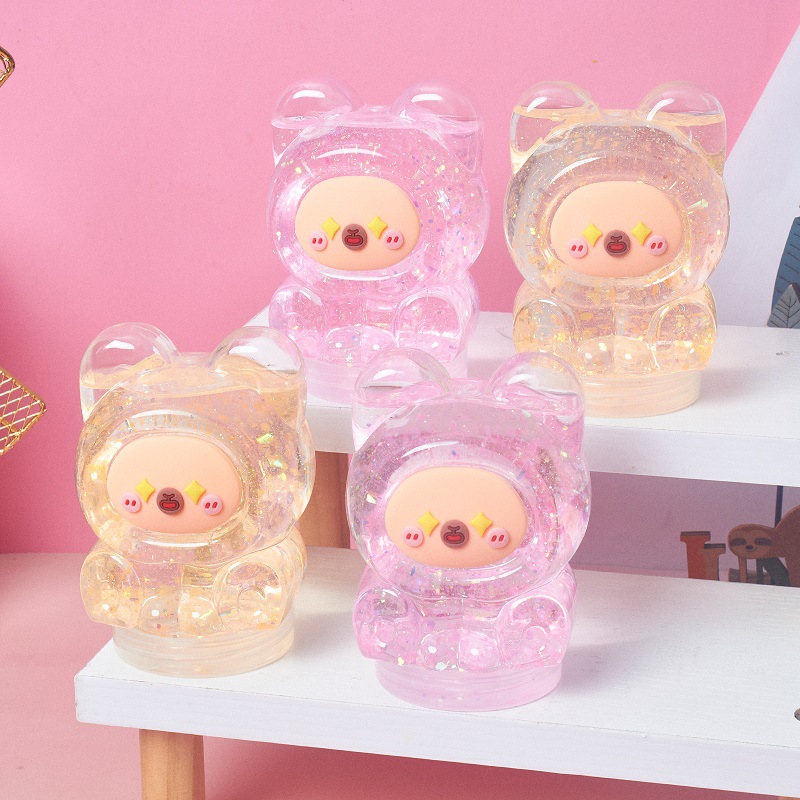 Transparent bear-shaped decorative items for creative home decoration, cute ornaments, children's room decorations, gifts and promotional items Specification image