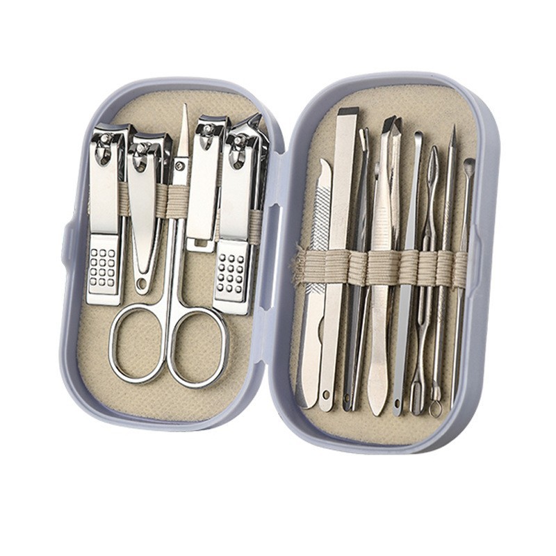 Nail care tool set of 12 pieces, nail trimming, polishing and care set, professional household tools Item Picture