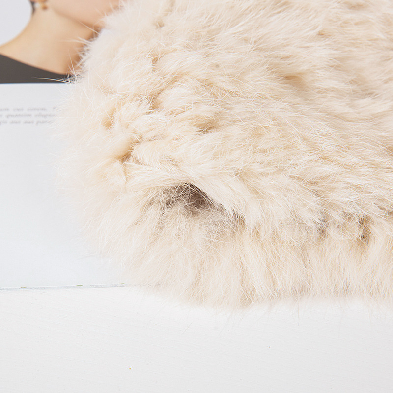 New rabbit fur hat for women to keep warm in autumn and winter, Mongolian hat to make the face look small, versatile and ear-protecting, Northeast plush basin hat Item Picture