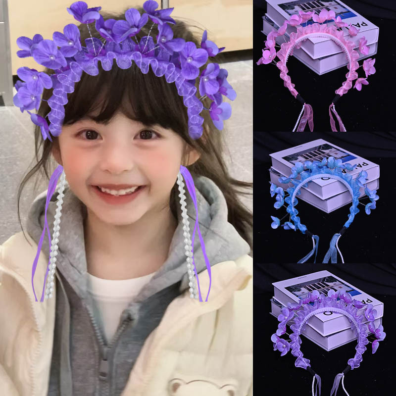 Summer bestseller new flower-patterned orchid hairband finished birthday gift headwear toy