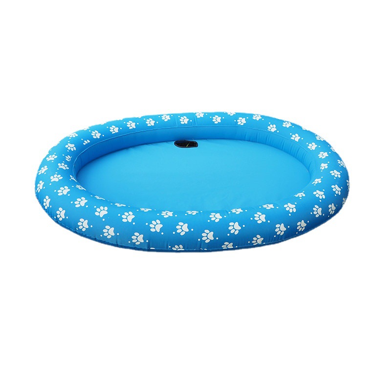 工厂现货8款花色pvc充气宠物浮排猫狗游泳圈游泳浮床印刷logo零售