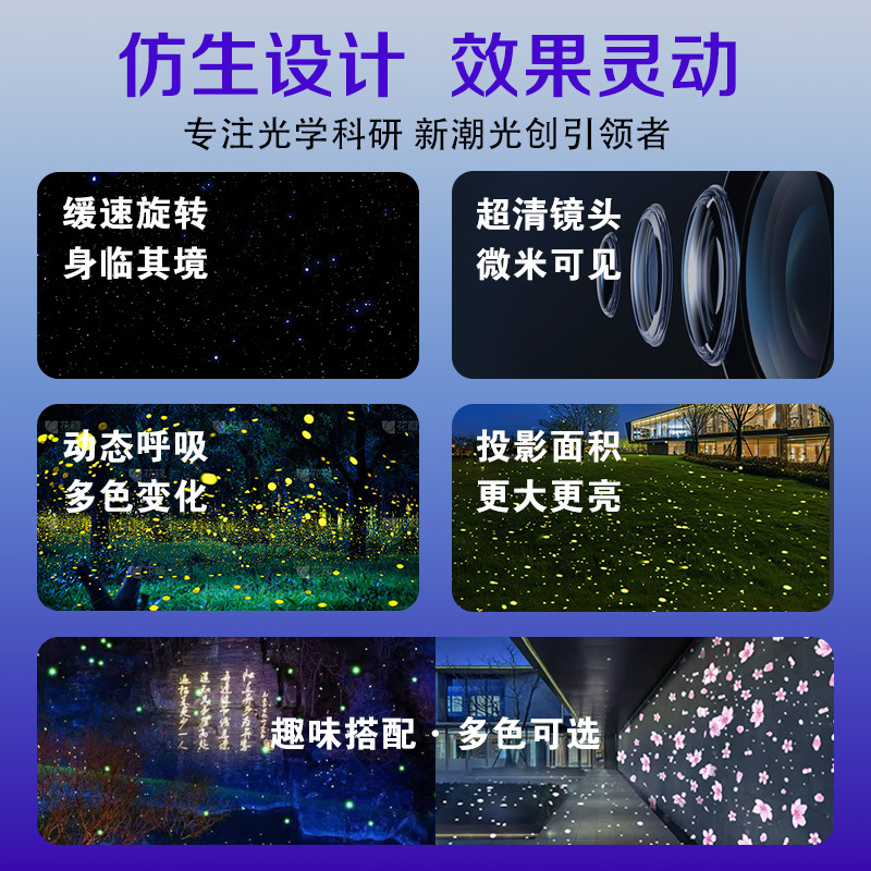 动态萤火虫星空激光投影灯户外氛围灯景区公园草坪亮化防水镭射灯产品图