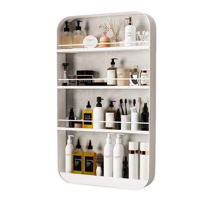 Wall-mounted bathroom storage rack without drilling, bathroom washbasin, toilet rack above the toilet bowl, cosmetic storage rack Item Picture
