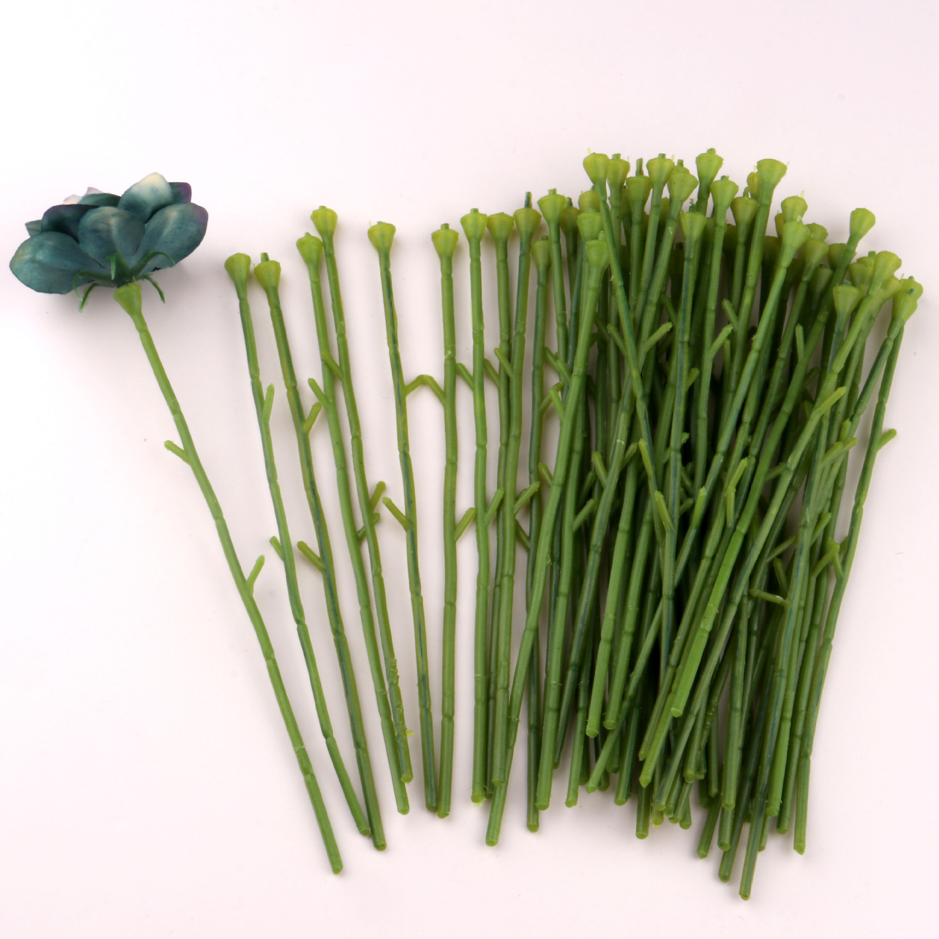 仿真花支杆子 假花玫瑰杆子牡丹单只小孔杆子塑料花杆纸花杆配件