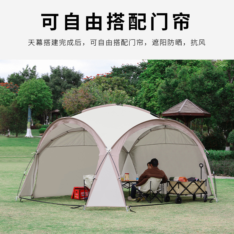 ويُخيَّم معظم الخيام التي تُستعمل تحت سقف القبة في الخيام في الهواء الطلق Specification image