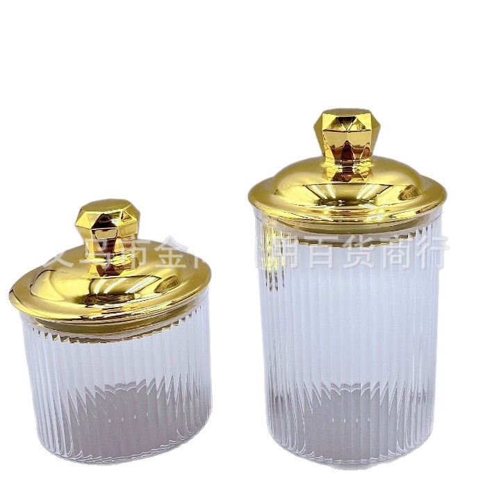 New transparent gold and silver plastic brick and stone vertical striped storage jars, sugar jars, wedding jars, candy and snack storage jars Item Picture